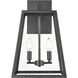 Grant 2 Light 17 inch Powder Coated Black Outdoor Wall Sconce